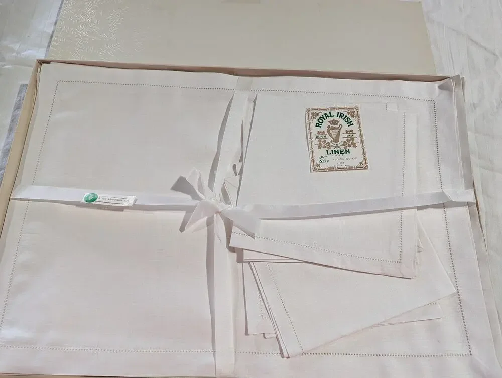 Vintage Royal Irish Linen Luncheon Set - 16 Pieces (New in Boxes!)